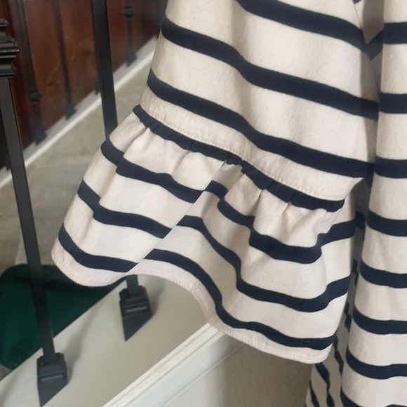 White Mini-stripe dress w/stripes - Picture 3 of 4